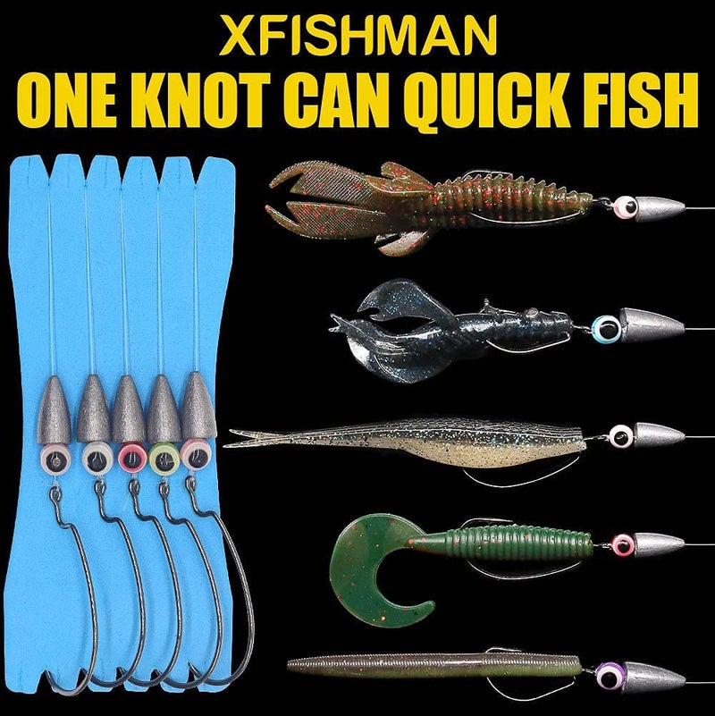XFISHMAN Texas-Rigs-for-Bass-Fishing-Leaders-with-Weights-Hooks-Rigged-Line-Kit - Image 3